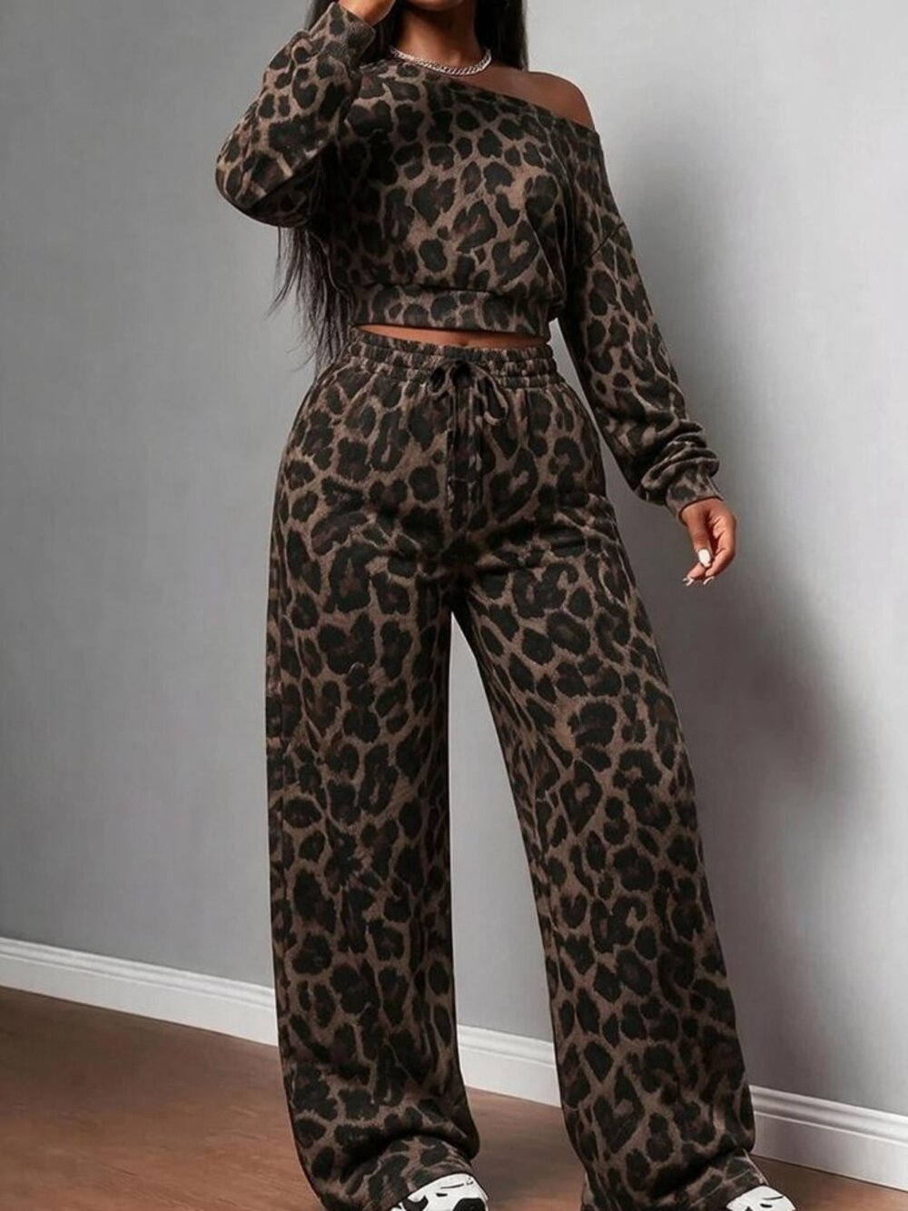 Multicolor Casual Women's Sweatshirt And Sweatpants Set - Picture 7 of 7